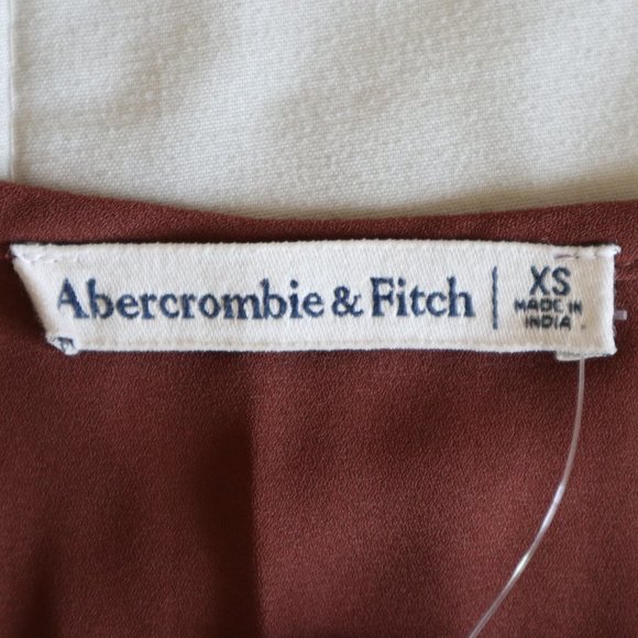 Abercrombie Brown Sweetheart Neckline Button Blouse with Long Sleeves NWT - Picture 5 of 11
